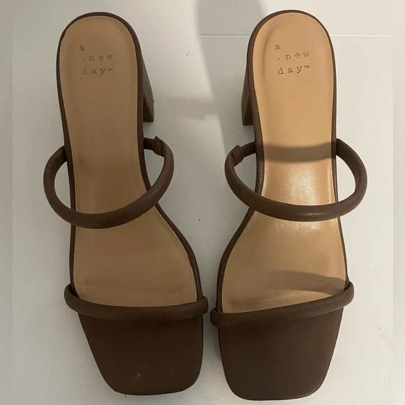 A New Day Brown Strappy Heels - US 8.5 - Picture 3 of 10